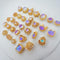 10Pcs 18K Gold Plated brass Spacer Beads,Hollow Out beads,Flat Round Beads,Cake Beads,Focal Cat Eye Beads, DIY Craft Supplies