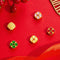 10Pcs 18K Gold Plated Brass Spacer Beads, Petal Hollow Out Beads, Flat Round Beads, Flower Beads, Four-leaf Clover and DIY Craft Supplies