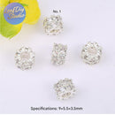 10Pcs Gold-Tone Micro Pave Double-Row Multicolored Cubic Zirconia Lucky Charms Beads, DIY Bracelet & Necklace Spacer Beads Jewelry Findings