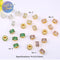10Pcs Gold-Tone Micro Pave Double-Row Multicolored Cubic Zirconia Lucky Charms Beads, DIY Bracelet & Necklace Spacer Beads Jewelry Findings