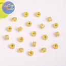 20pcs Gold Electroplated Copper Micro Pave Cubic Zirconia Round Spacer Beads, DIY Bracelet/Necklace Jewelry Findings Material