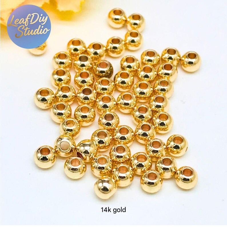 100pcs Seamless Round Ball Beads Spacer for Jewelry Making Findings