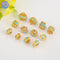 brass plated gold Turquoise spacer beads - DIY drum bead - tube spacer beads - 4pcs