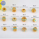 brass plated gold Turquoise spacer beads - DIY drum bead - tube spacer beads - 4pcs
