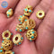 brass plated gold Turquoise spacer beads - DIY drum bead - tube spacer beads - 4pcs