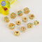 brass plated gold Turquoise spacer beads - DIY drum bead - tube spacer beads - 4pcs