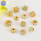 brass plated gold Turquoise spacer beads - DIY drum bead - tube spacer beads - 4pcs
