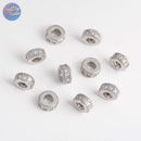 10Pcs 6mm Gold Plated brass Spacer Beads,Hollow Out beads,Flat Round Beads,Cake Beads,Focal Cat Eye Beads, DIY Craft Supplies