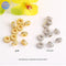 10Pcs 6mm Gold Plated brass Spacer Beads,Hollow Out beads,Flat Round Beads,Cake Beads,Focal Cat Eye Beads, DIY Craft Supplies