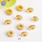 10Pcs 6mm Gold Plated brass Spacer Beads,Hollow Out beads,Flat Round Beads,Cake Beads,Focal Cat Eye Beads, DIY Craft Supplies