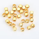 100pcs Gold Plated Brass Geometric Rectangle Spacer Beads DIY Necklace and Bracelet Jewelry Making Supplies, Gold Loose Beads Square Beads