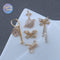 10pcs CZ Pave Zircon-Inlaid Bowknot Tassel Planet Flower Pendant/Charm - DIY Pearl Necklace & Earring Jewelry Accessories