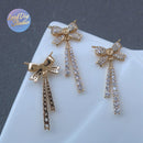 10pcs CZ Pave Zircon-Inlaid Bowknot Tassel Planet Flower Pendant/Charm - DIY Pearl Necklace & Earring Jewelry Accessories