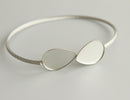 2pcs 13x18mm Teardrop stainless steel bracelet Base Settings, Bezel bracelet blanks Cabochon trays