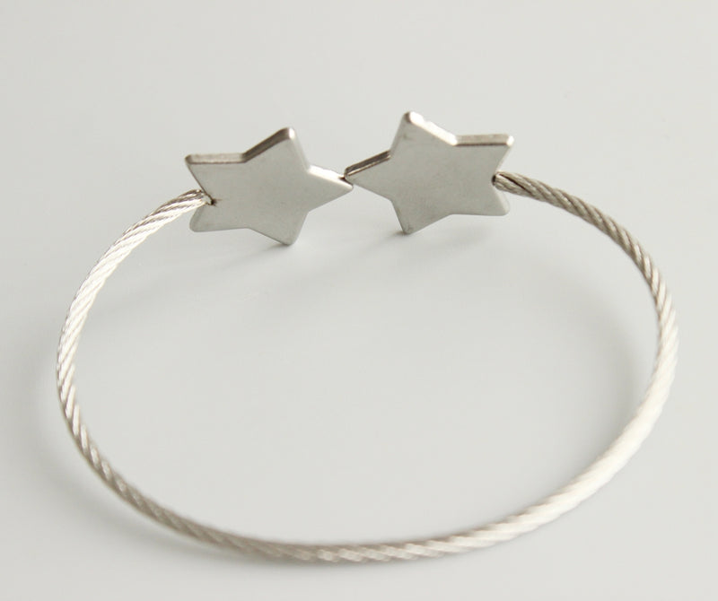 2pcs 13x18mm Pentagram stainless steel bracelet Base Settings, Bezel bracelet blanks Cabochon trays