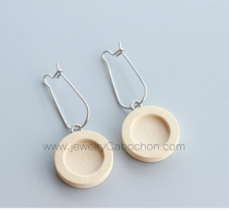 20pcs Stainless Steel wood Earrings Blanks,wood Earrings Base Settings