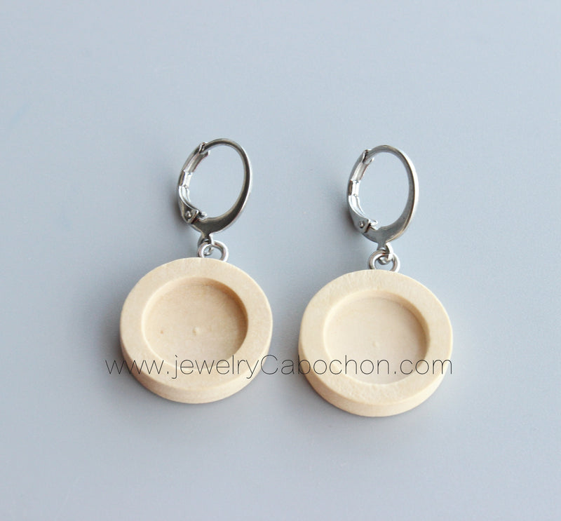 20pcs Stainless Steel wood Earrings Blanks,wood Earrings Base Settings
