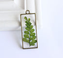 1pcs Handmade Resin Leaves pressed flower pendant necklace