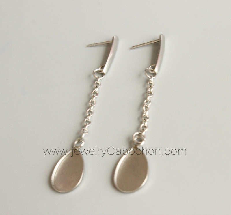 10pcs Stainless Steel Bezel Earrings Studs Settings, Earrings Blanks,Earrings Base