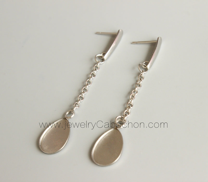 10pcs Stainless Steel Bezel Earrings Studs Settings, Earrings Blanks,Earrings Base