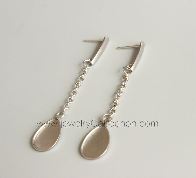 10pcs Stainless Steel Bezel Earrings Studs Settings, Earrings Blanks,Earrings Base
