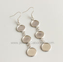 10pcs Surgical Stainless Steel 3 Bezel Earring Studs Settings, Earrings Blanks Base