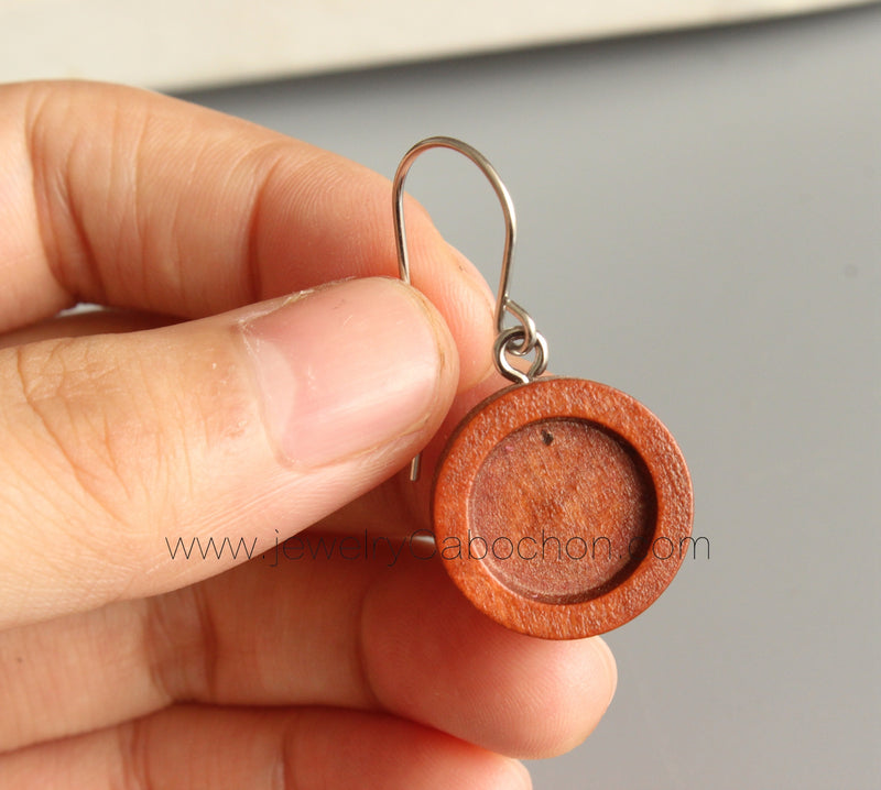 20pcs Stainless Steel wood Earrings Blanks,wood Earrings Base Settings