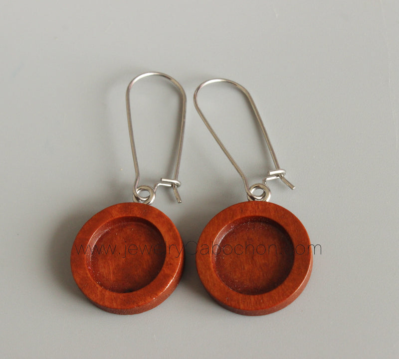 20pcs Stainless Steel wood Earrings Blanks,wood Earrings Base Settings
