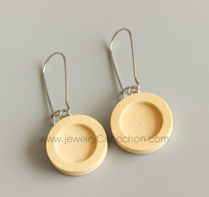 20pcs Stainless Steel wood Earrings Blanks,wood Earrings Base Settings