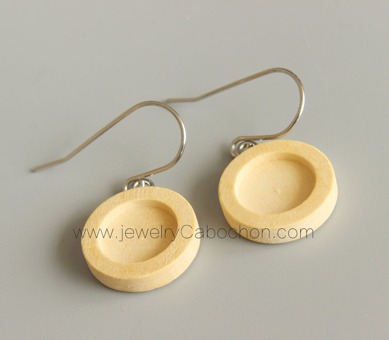 20pcs Stainless Steel wood Earrings Blanks,wood Earrings Base Settings