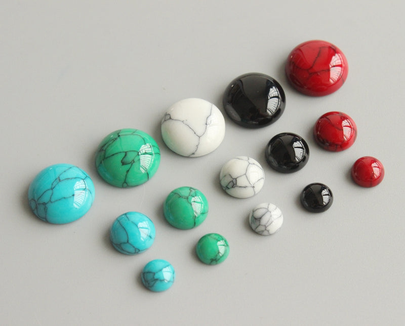 10pcs Natural Turquoise Cabochons -6mm 8mm 10mm 12mm Cabochon wholesale, Marbled road Cabochon,Loose Stones