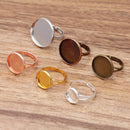 20pcs Brass 10-25mm Ring Base Blanks,Adjustable Ring Settings