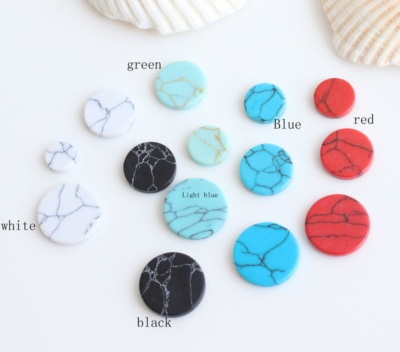 10pcs Natural Turquoise Cabochons -6mm 8mm 10mm 12mm Cabochon wholesale, Marbled road Cabochon,Loose Stones
