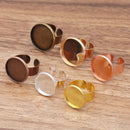 20pcs Brass 16mm 18mm 20mm Wide circle Ring Base Blanks,Adjustable Ring Settings