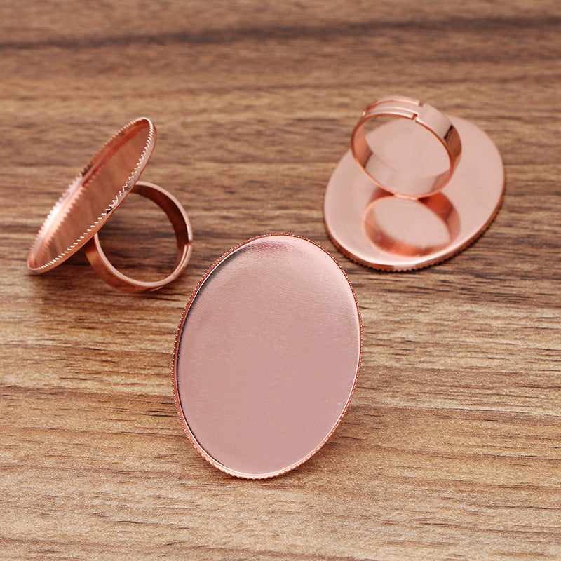 Brass oval Ring 13x18mm /18x25mm /30x40mm Base Blanks,Adjustable Ring Settings