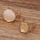 10pcs Adjustable Ring Blank with Base Setting, Glass Crown Ring Settings, Round Ring Blanks