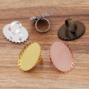 10pcs Brass 13x18mm/ 18x25mm Ring Base Blanks,Adjustable Lace Ring Settings