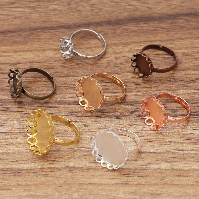 2pcs Brass 10-20mm Ring Base Blanks,Adjustable Ring Settings