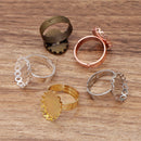 10pcs Brass Ring 13x18mm /18x25mm /30x40mm Base Blanks,Adjustable Ring Settings