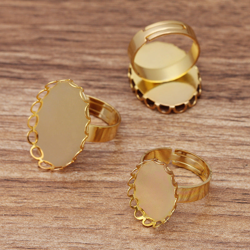 10pcs Brass Ring 13x18mm /18x25mm /30x40mm Base Blanks,Adjustable Ring Settings