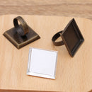 10pcs 20mm 25mm square Ring Blanks,Brass Bronze Ring Blanks Bezel Setting Wholesale