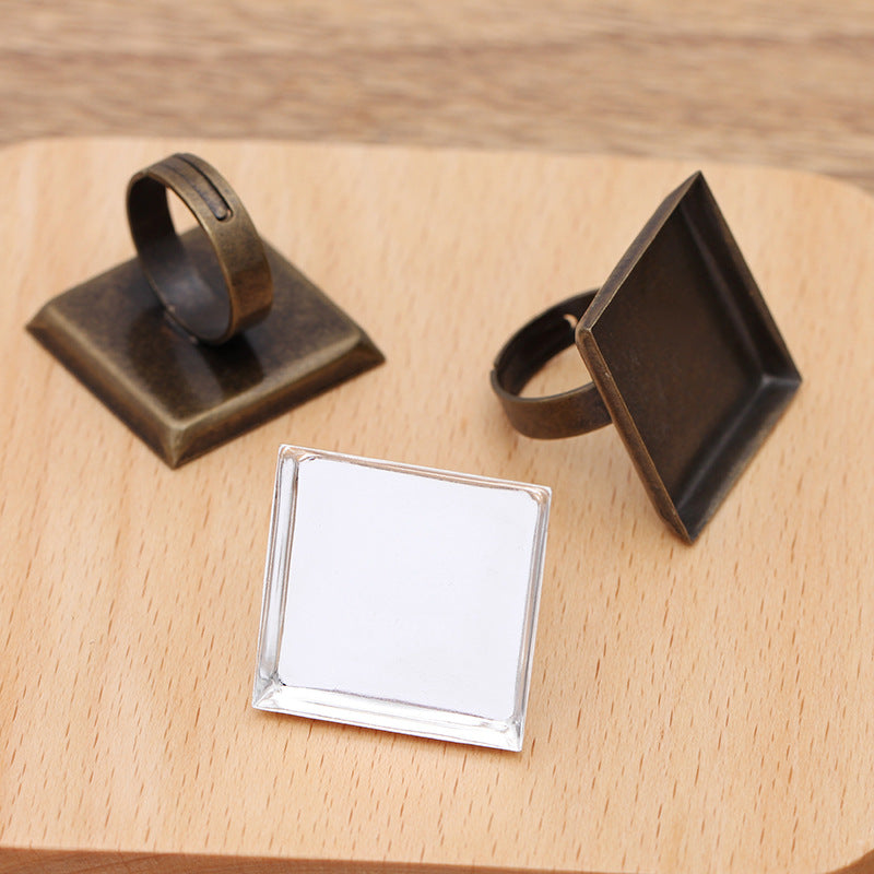 10pcs 20mm 25mm square Ring Blanks,Brass Bronze Ring Blanks Bezel Setting Wholesale