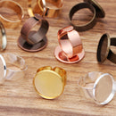 20pcs Brass 16mm 18mm 20mm Wide circle Ring Base Blanks,Adjustable Ring Settings
