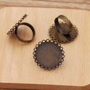 10pcs Brass 12mm / 14mm / 16mm / 18mm / 20mm / 25mm Ring Base Blanks Ring Settings