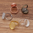 10pcs Brass oval Ring 13x18mm /18x25mm Base Blanks,Adjustable Ring Settings