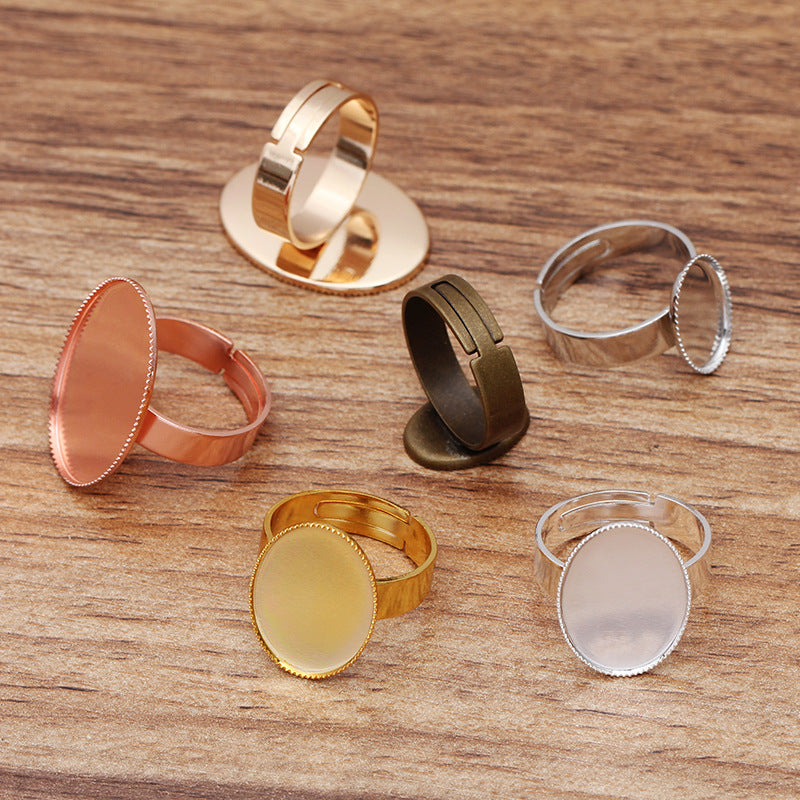 Brass oval Ring 13x18mm /18x25mm /30x40mm Base Blanks,Adjustable Ring Settings