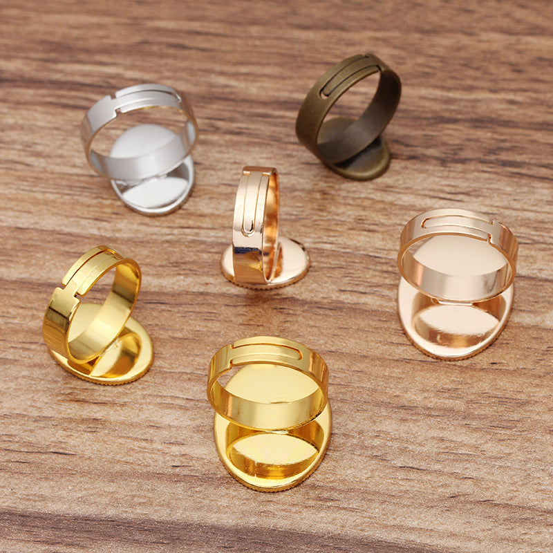Brass oval Ring 13x18mm /18x25mm /30x40mm Base Blanks,Adjustable Ring Settings