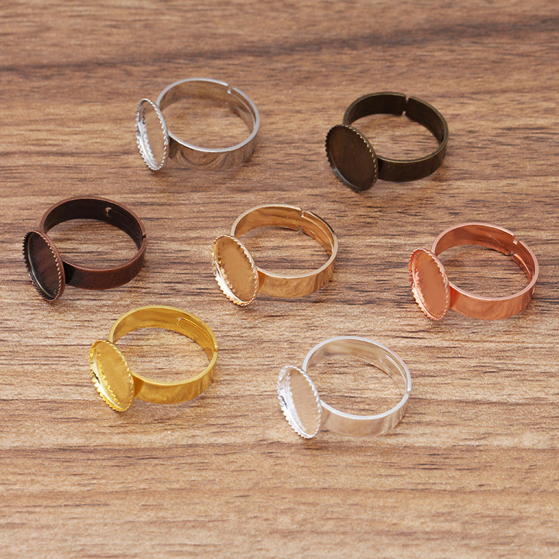 20pcs Adjustable Ring Blank with 12mm /14mm / 16mm / 18mm / 20mm / 25mm / 30mm Base Setting, Glass Domes Ring Settings, Round Ring Blanks