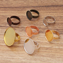 20pcs Adjustable Ring Blank with 12mm /14mm / 16mm / 18mm / 20mm / 25mm / 30mm Base Setting, Glass Domes Ring Settings, Round Ring Blanks
