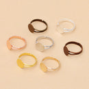 20pcs Brass Ring Base With Pad Settings, Adjustable Ring Base Flat Pad Settings